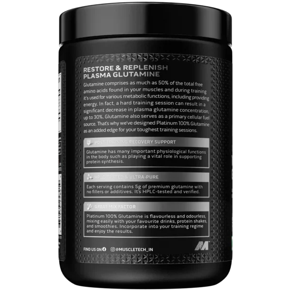 Muscletech 100% glutamine unflavoured 250g