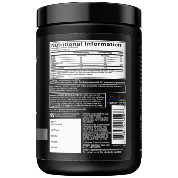 Muscletech platinum 100% creatine unflavoured 250g