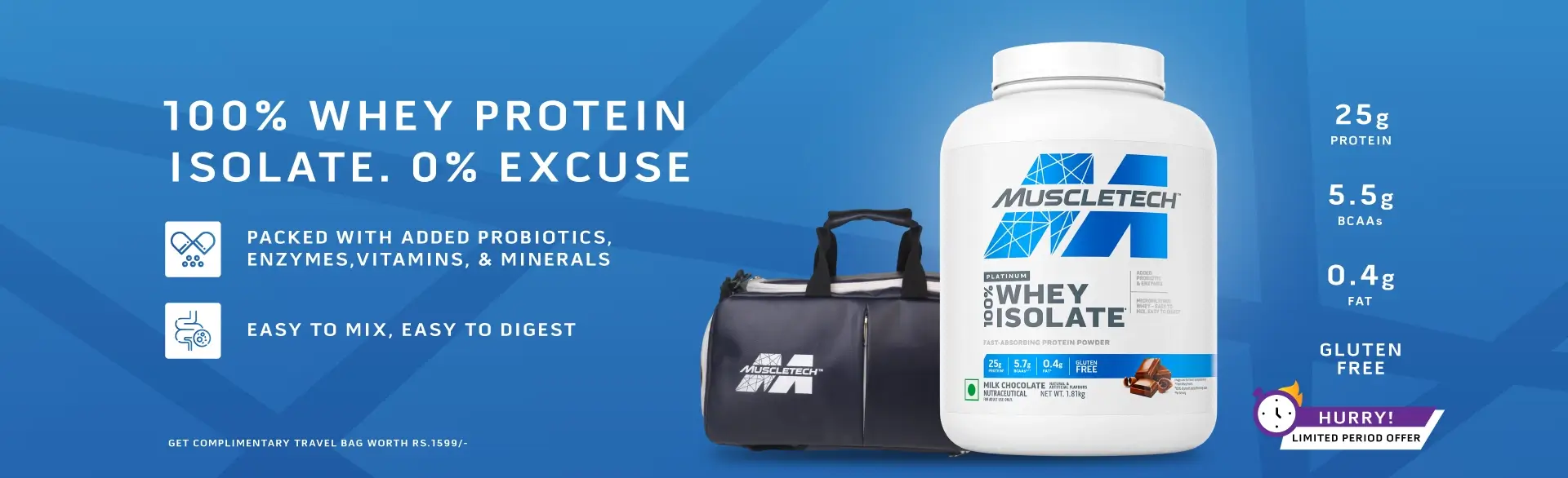 Muscletech Platinum 100% Whey Isolate Banner