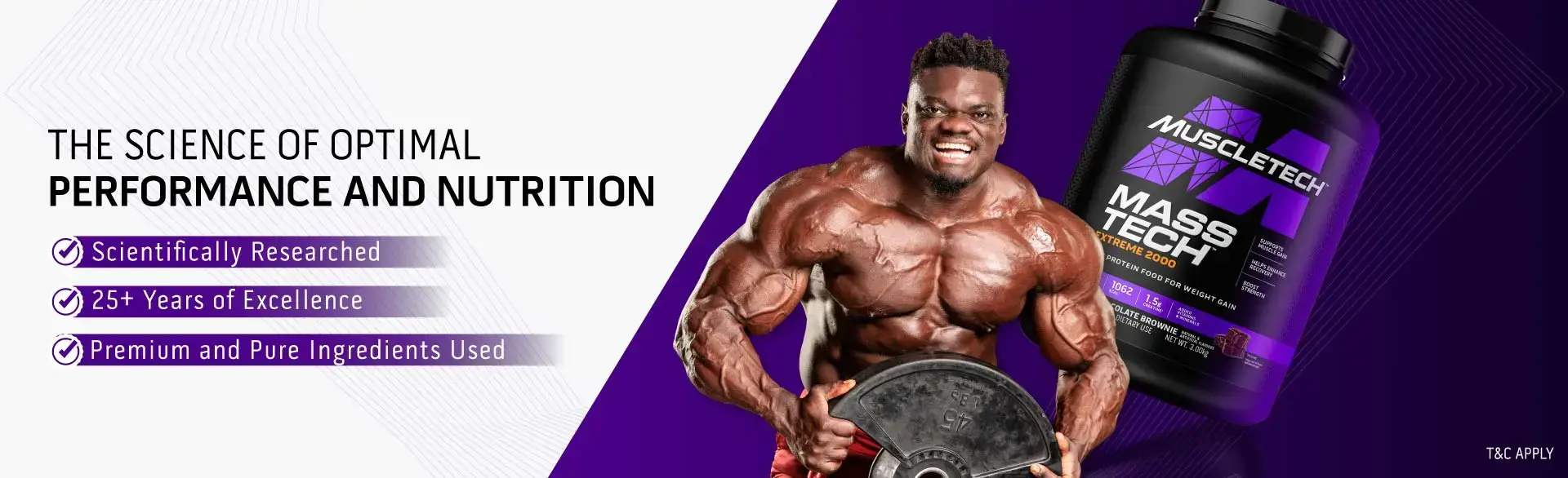 Muscletech brand athlete home promotional banner