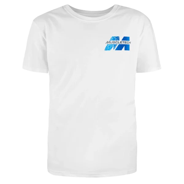 Muscletech round neck white tshirt men