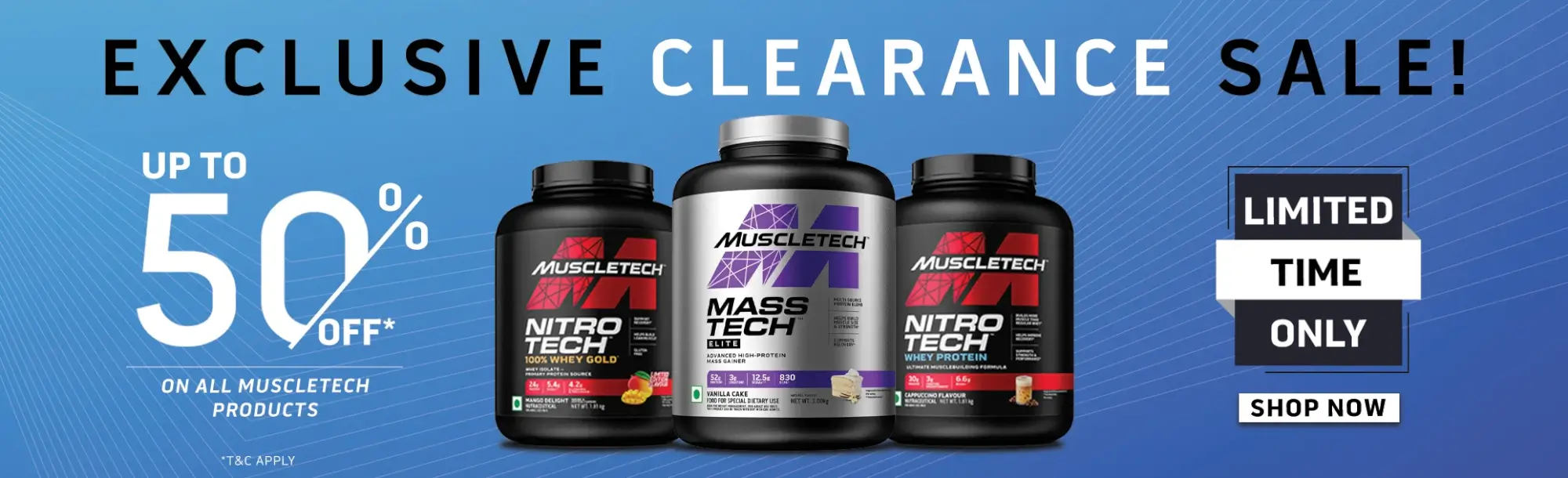 Muscletech Clearance Sale Banner