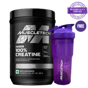 mti creatine unflavoured 400g free purple shaker 1